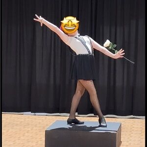 Kids Black and White Dance Costume